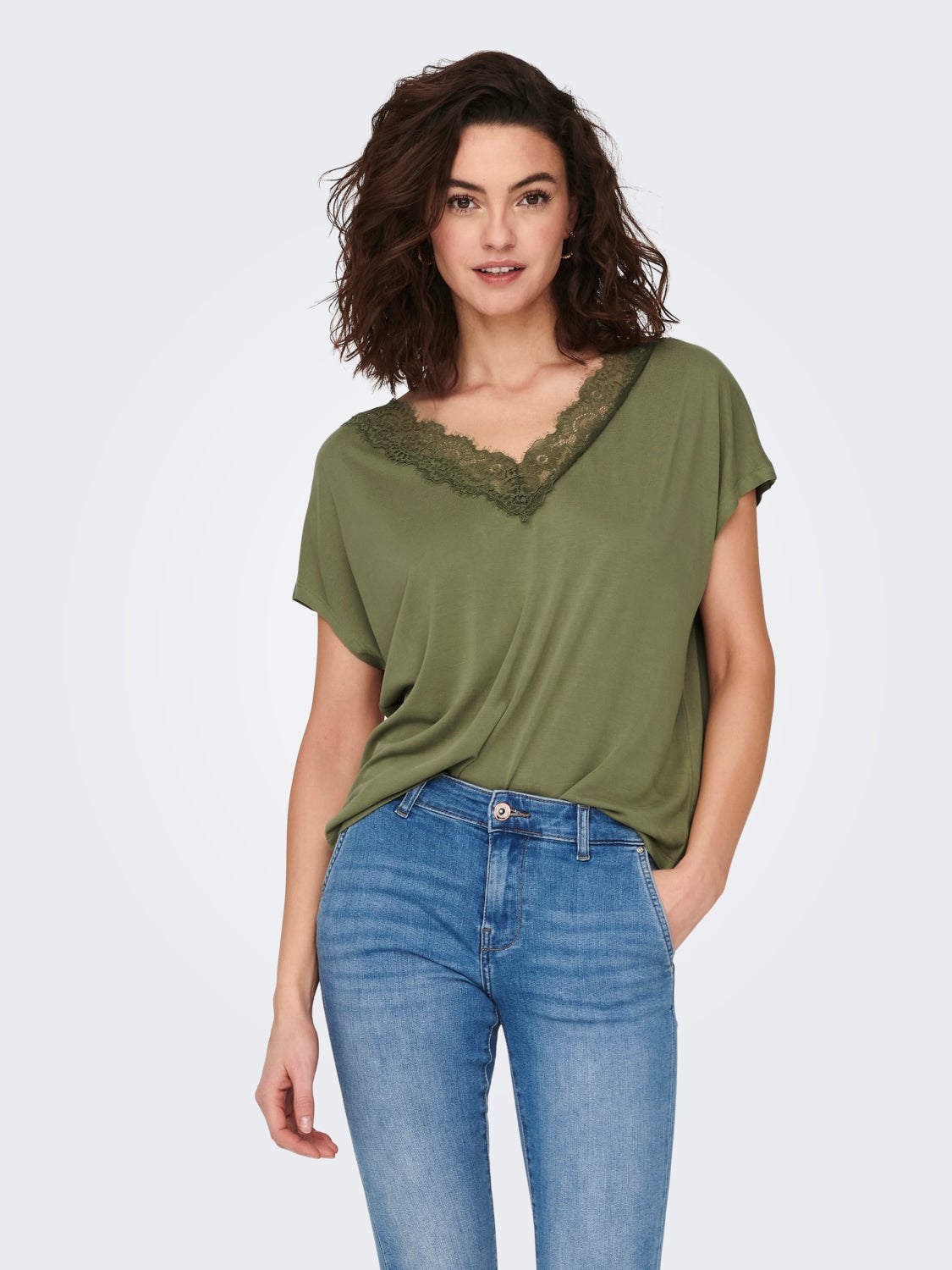Regular Fit V-Neck Top