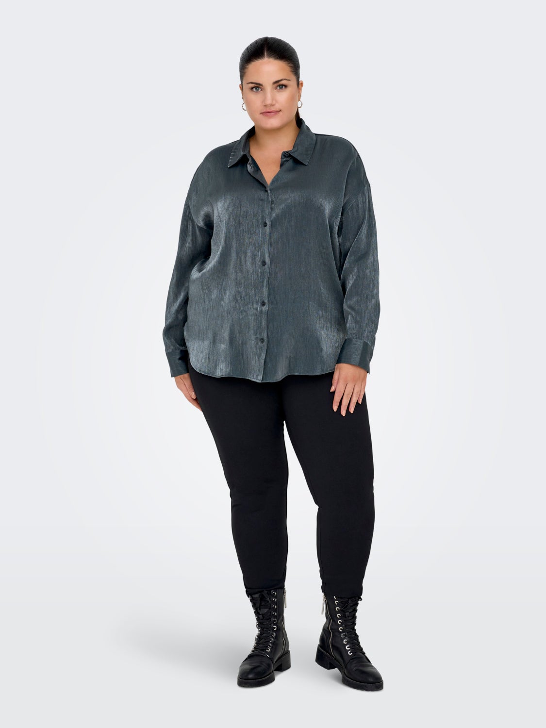 Curvy sateen shirt