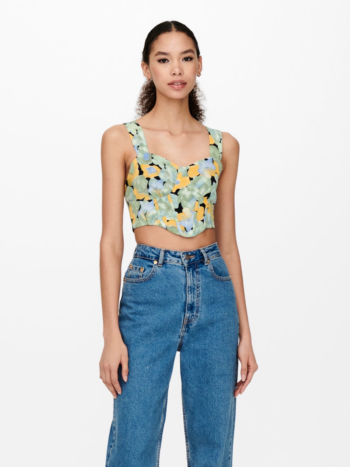 Patterned corsage Top