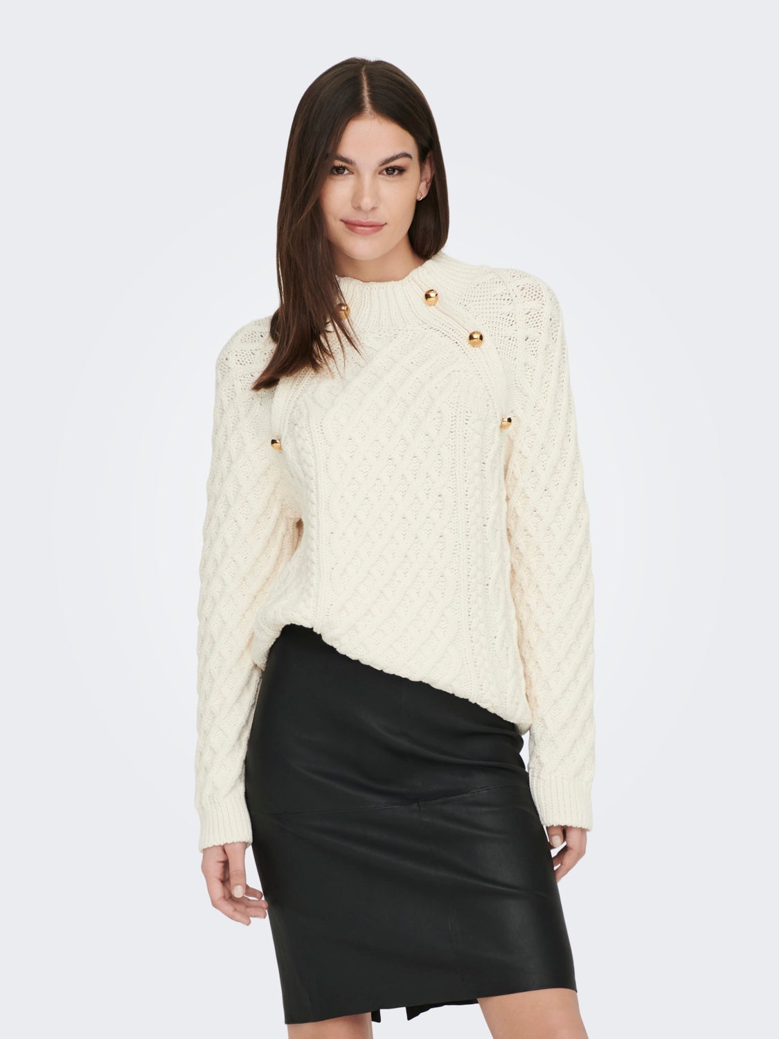 Highneck cotton Knitted Pullover