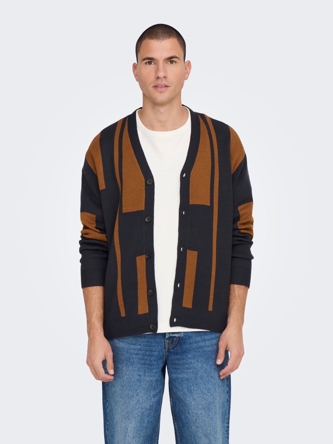 V-Neck Knit Cardigan