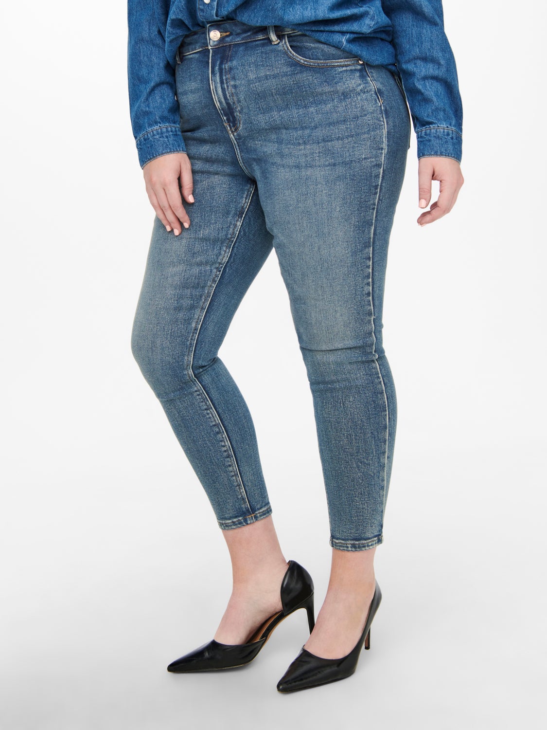 Curvy CARKila life hw ank Skinny fit jeans