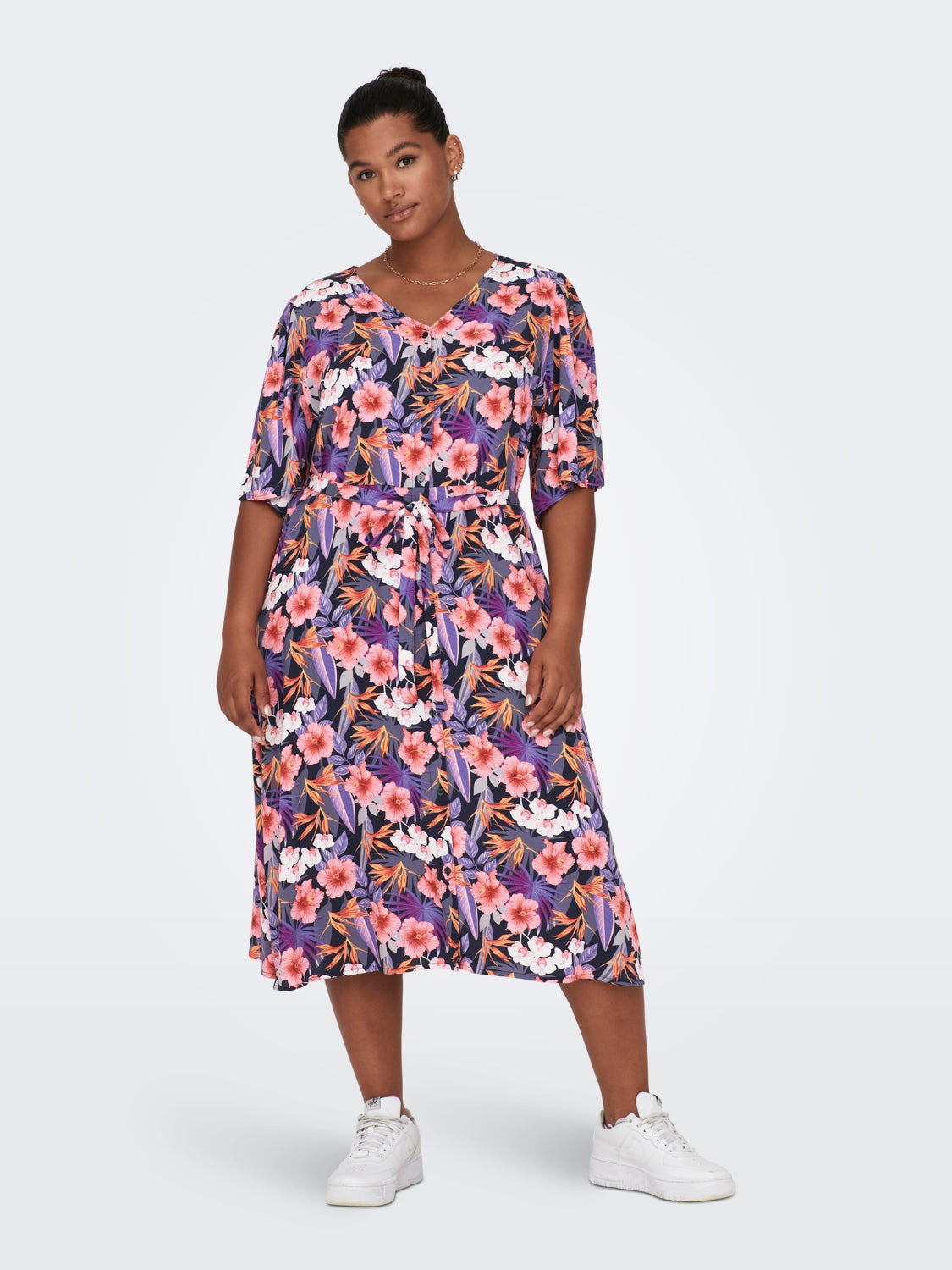 Curvy viscose printed dress