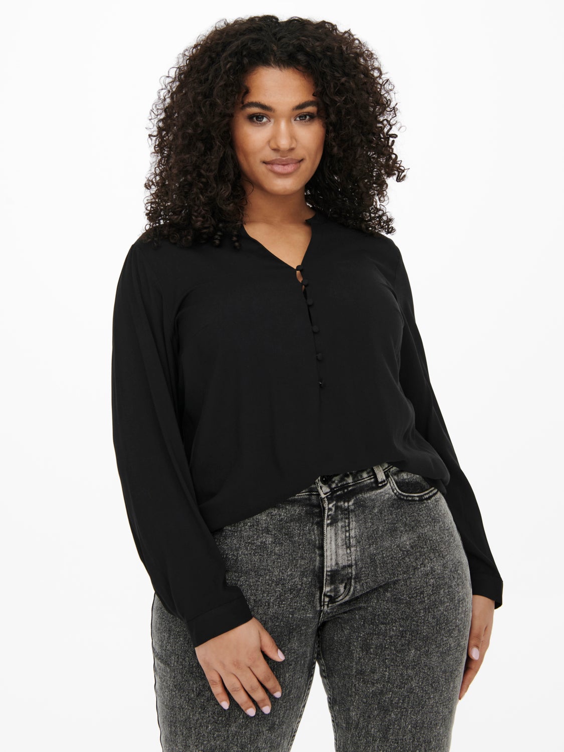 Curvy viscose Long Sleeved Top