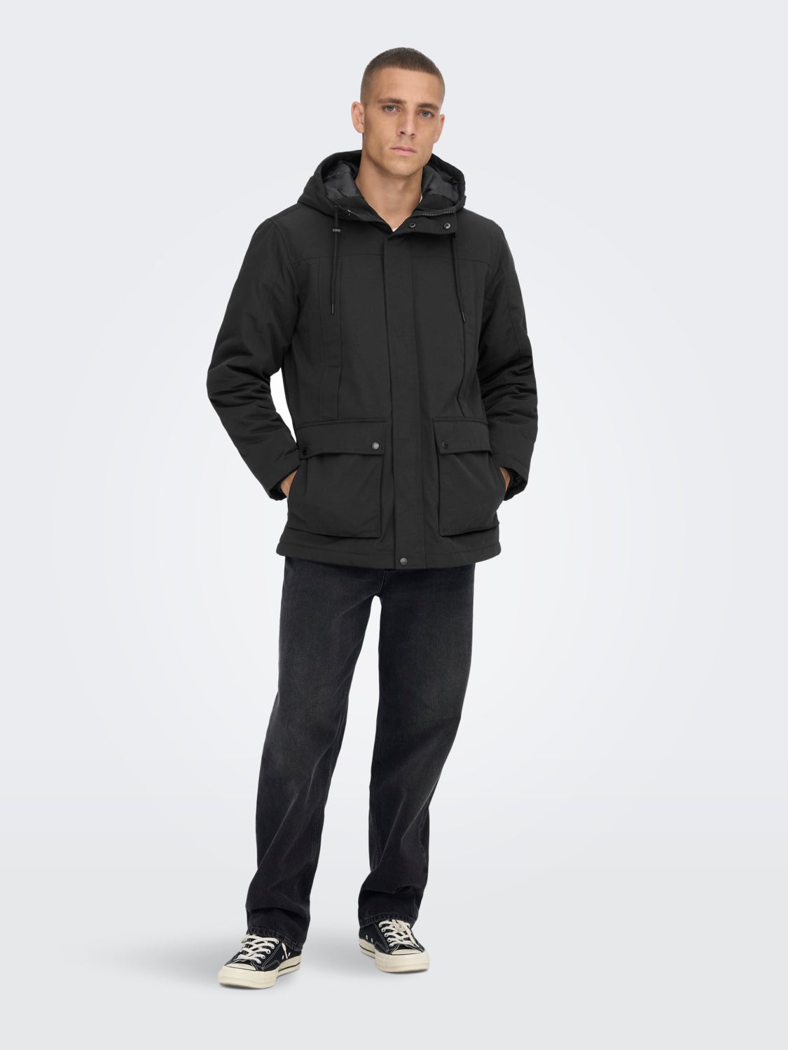 Parka jacket with hood