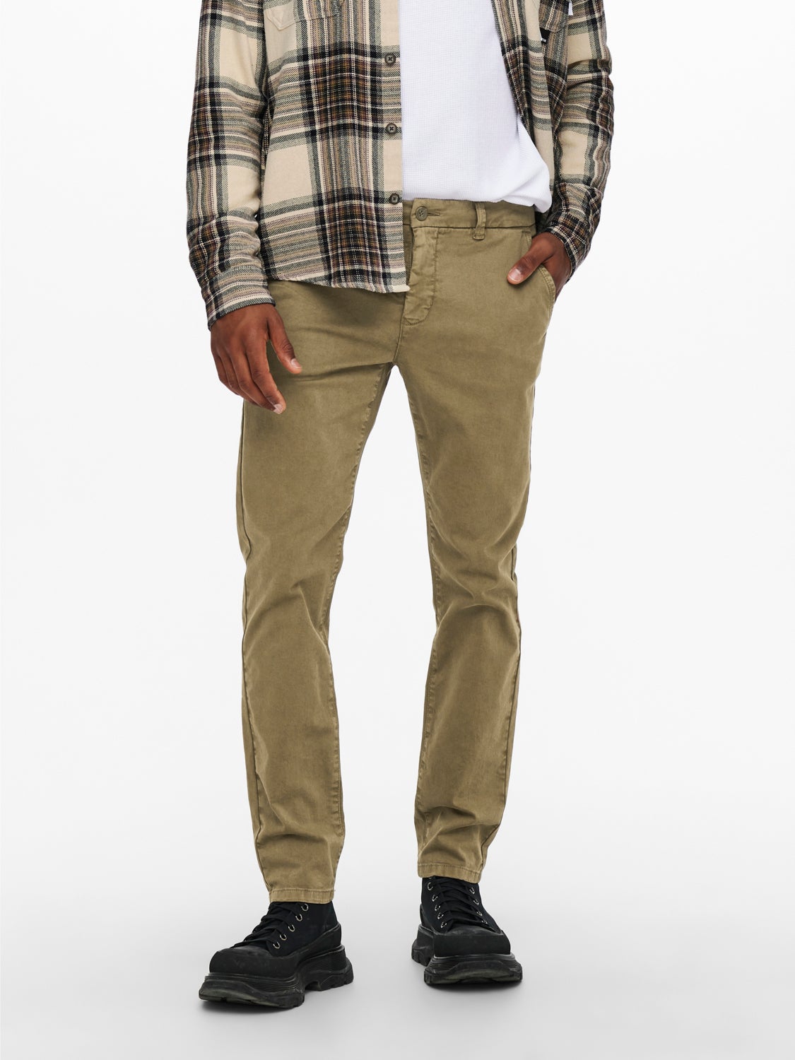 Slim fit twill chinos
