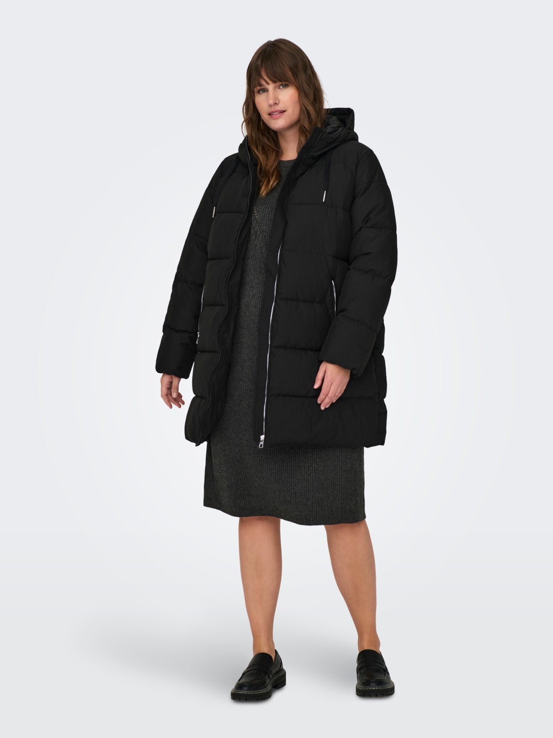 curvy Hooded puffer coat