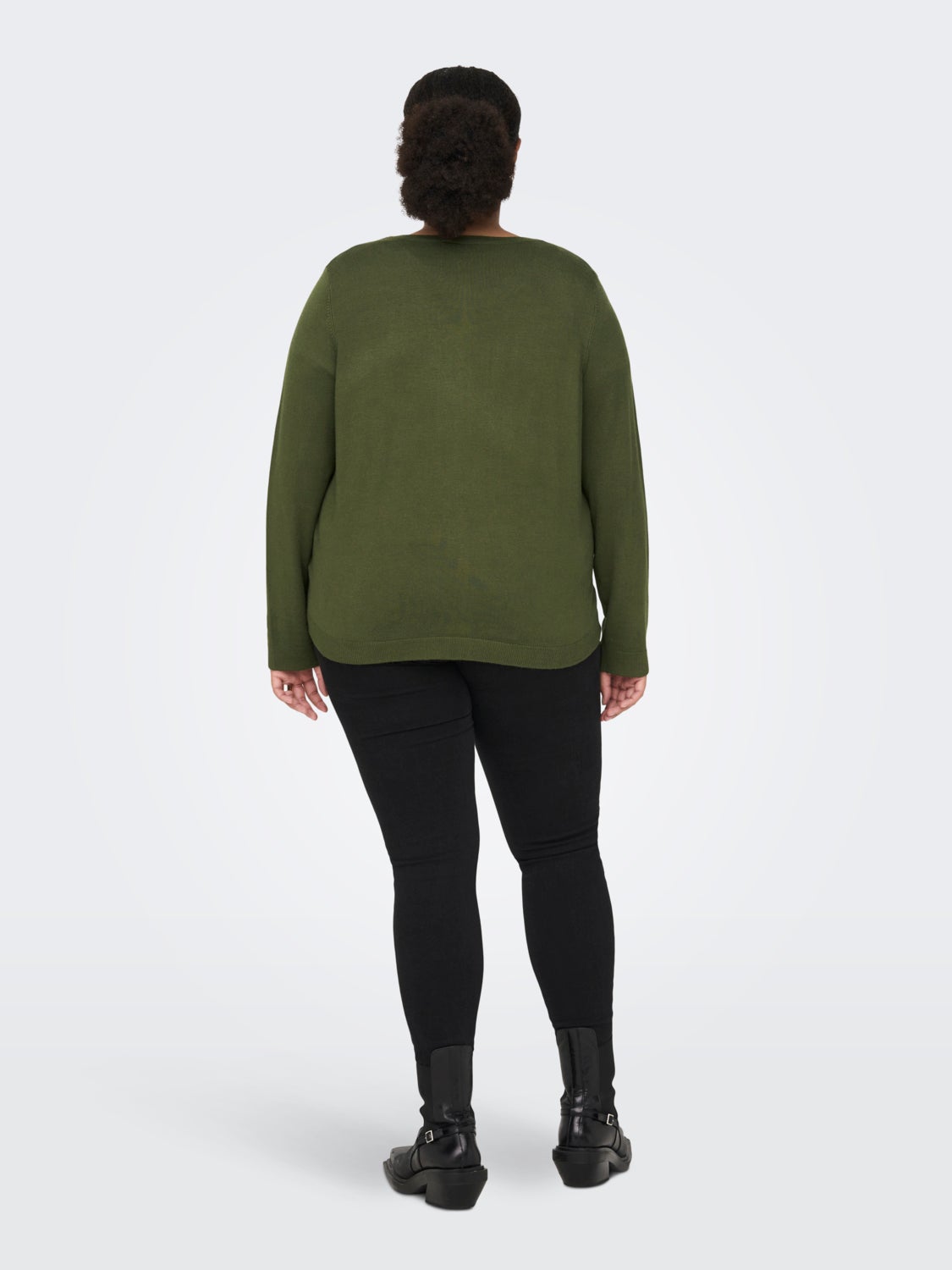 Curvy Solid Knitted Cardigan