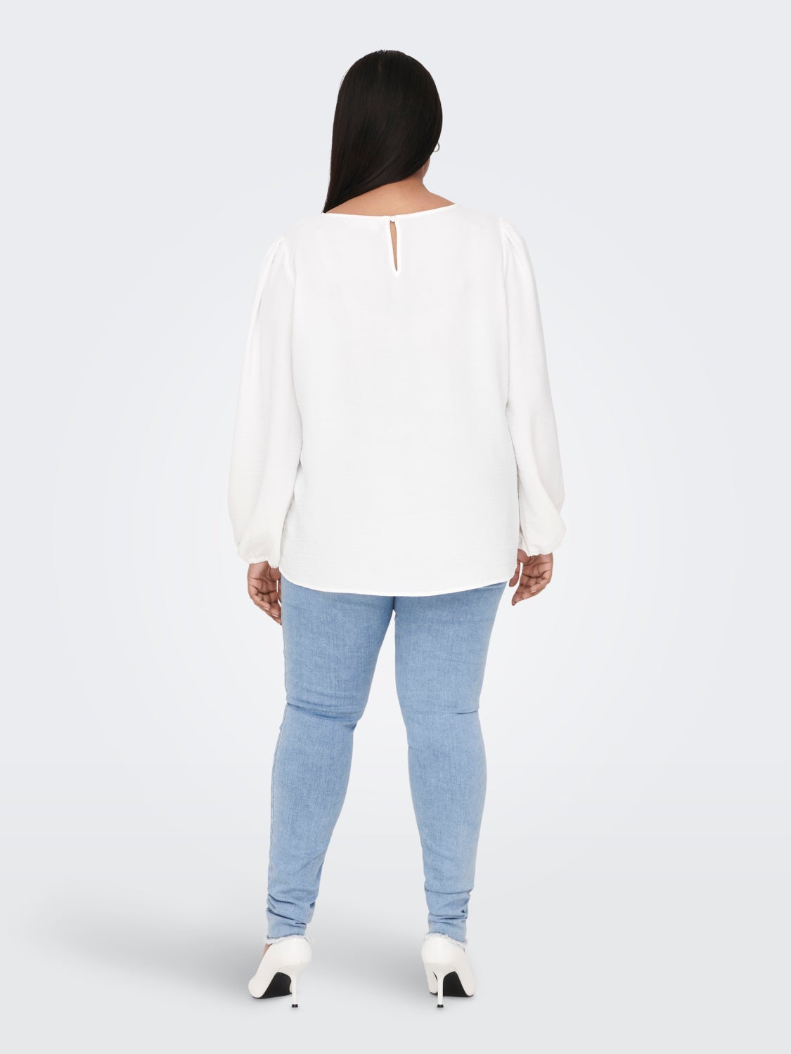 Curvy balloon sleeve top