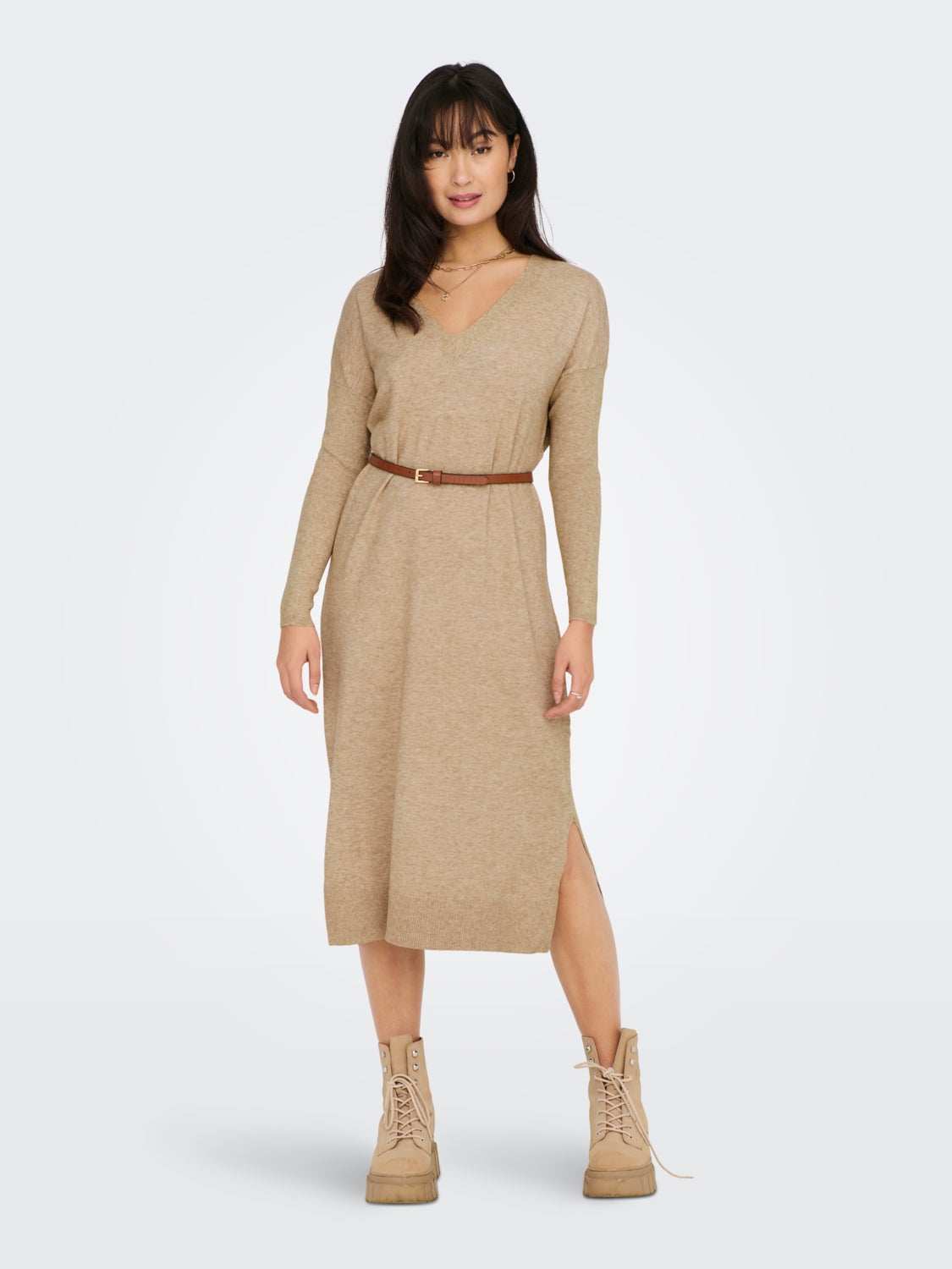 Regular Fit V-Neck Long dress