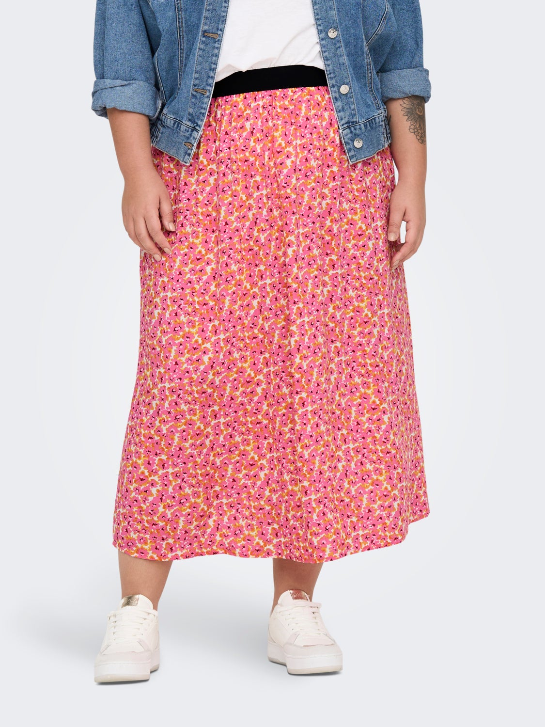 Curvy printed maxi skirt