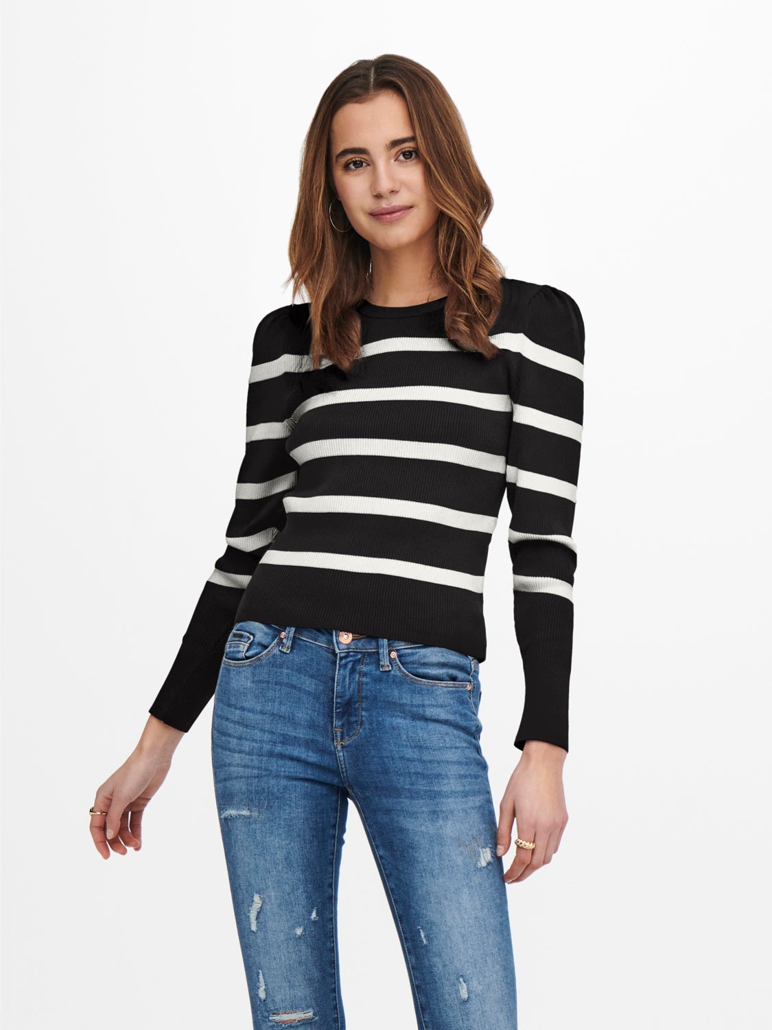 Puff sleeve knitted Pullover