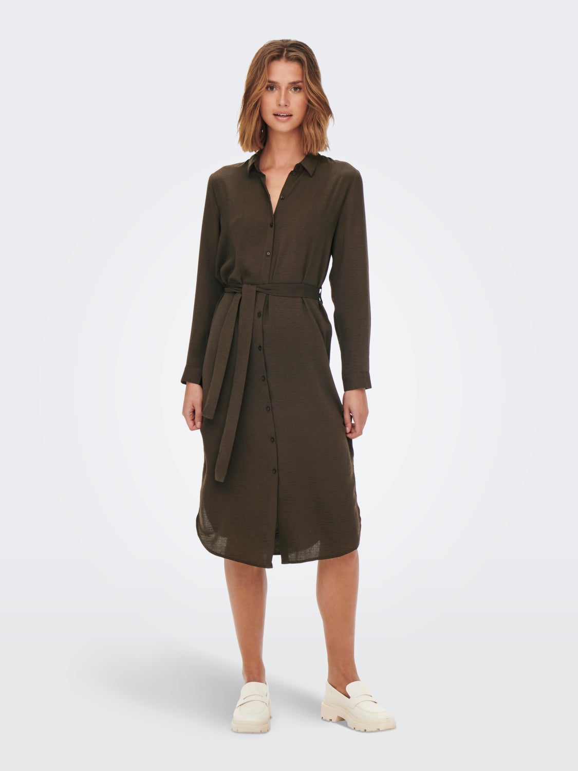 Tie belt Shirt dress