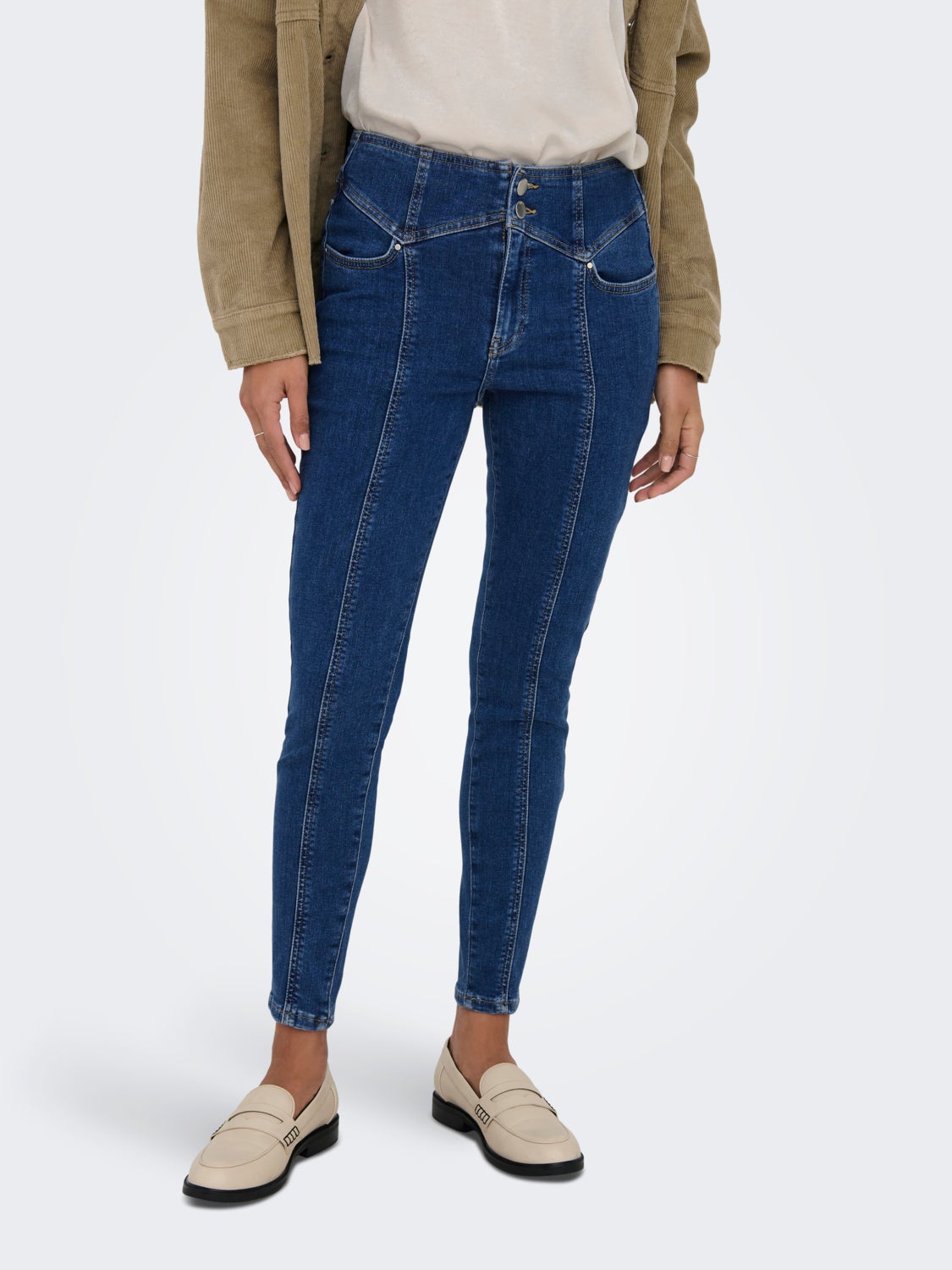 ONLBLUSH HW CORSAGE ANK  SKINNY JEANS