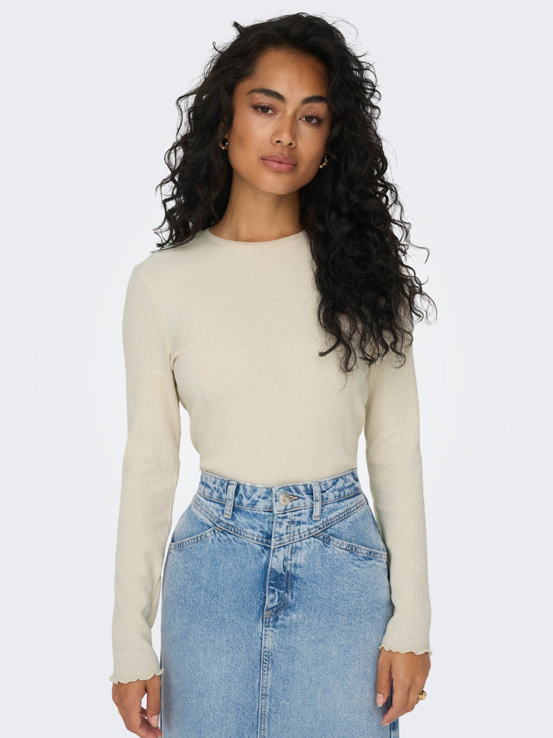 Long sleeve rib top