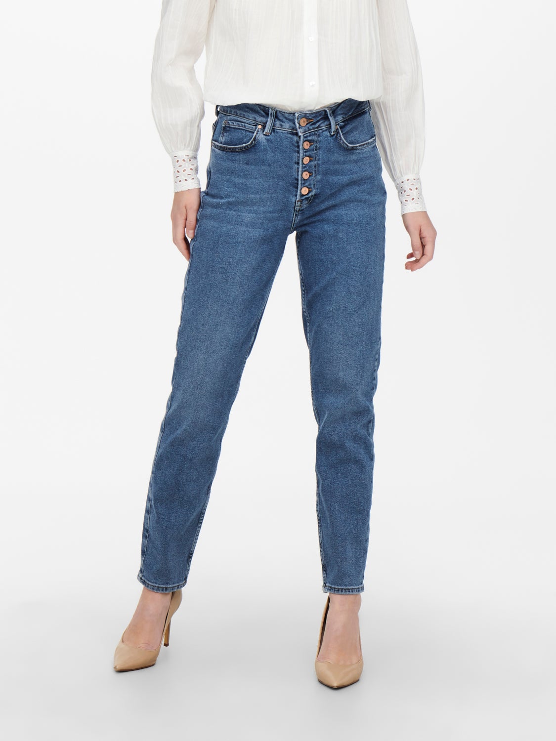 JDYKaja Hw Button Ank Straight fit jeans