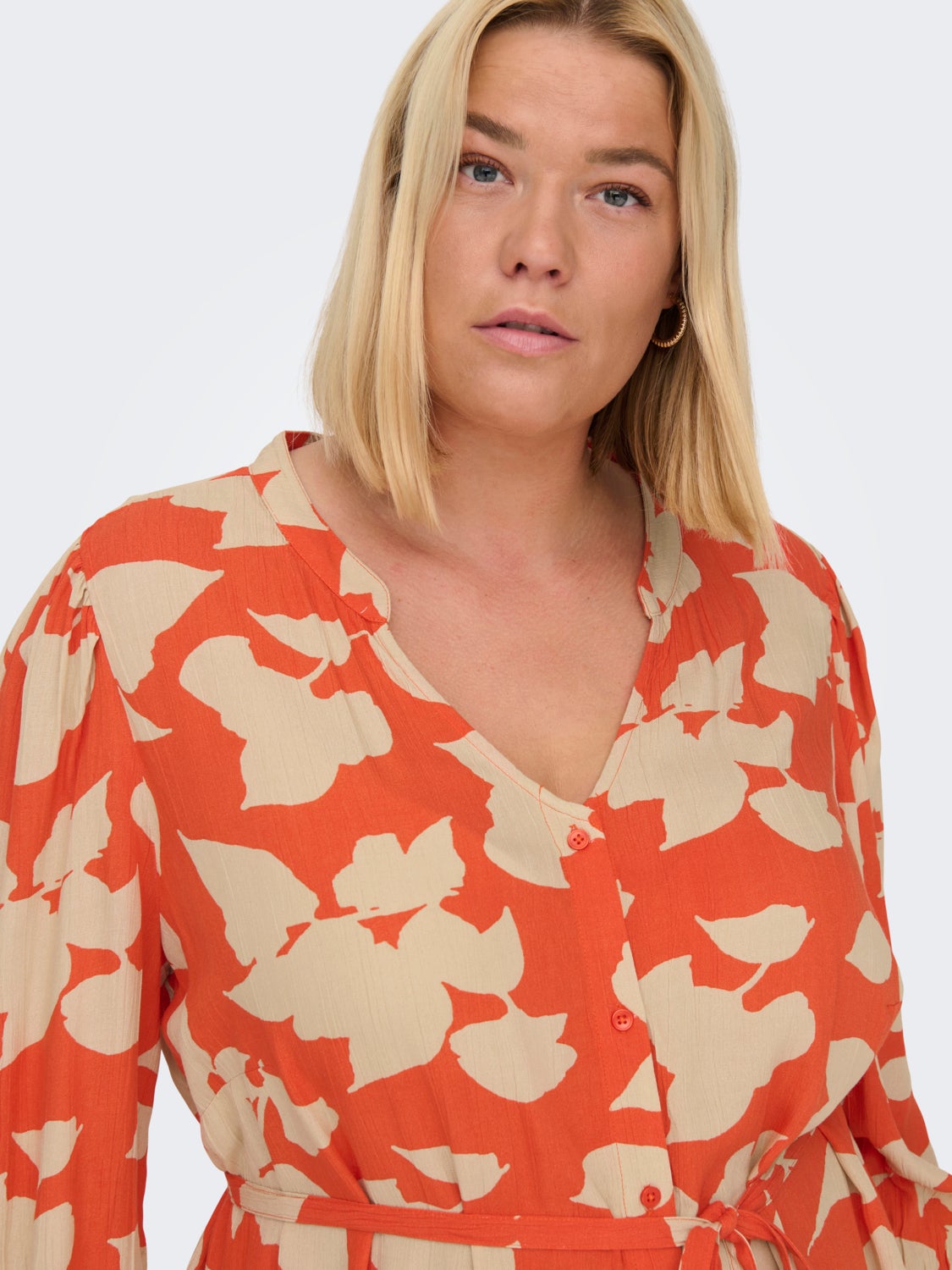 curvy midi dress with print