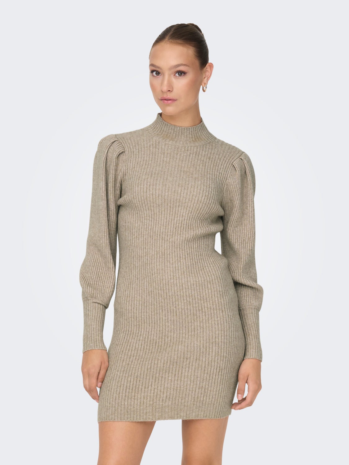 Mini knit dress with long sleeves
