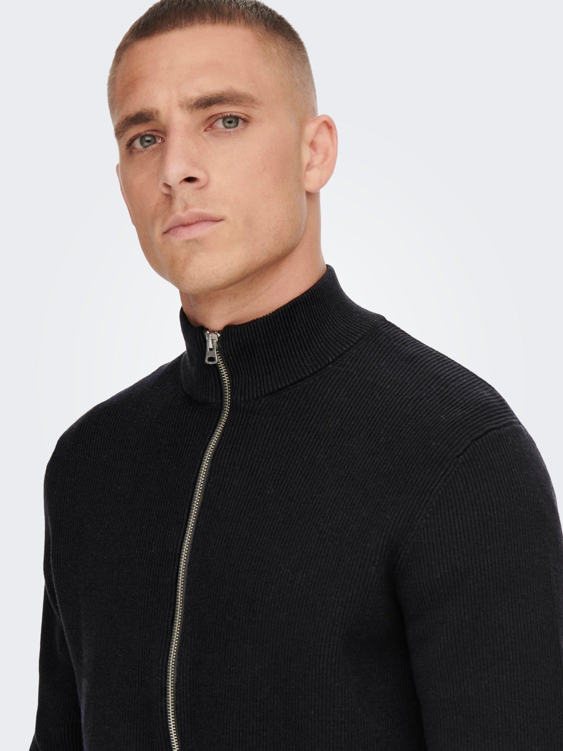 High neck Knit Cardigan