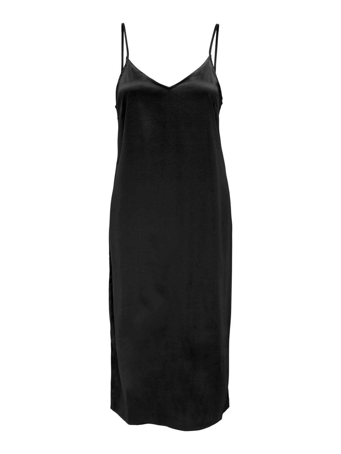 V-Neck Midi Satin Dress