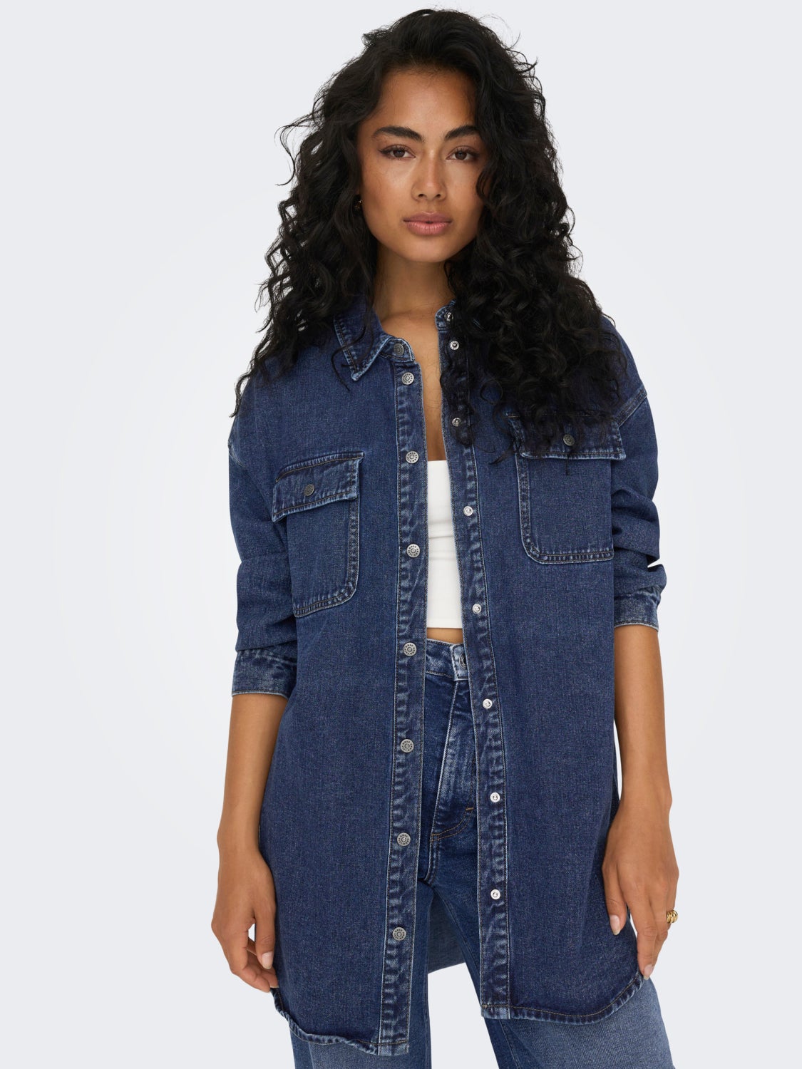 Denim shirt with pockets