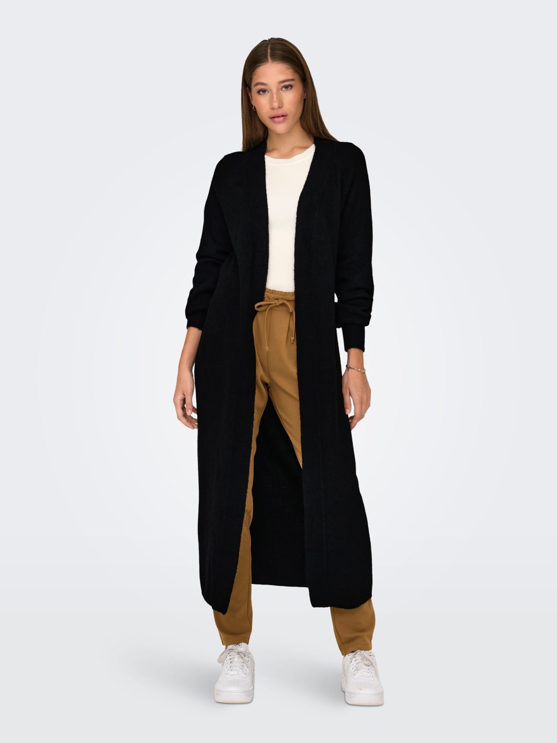 Long cardigan with balloon sleeves