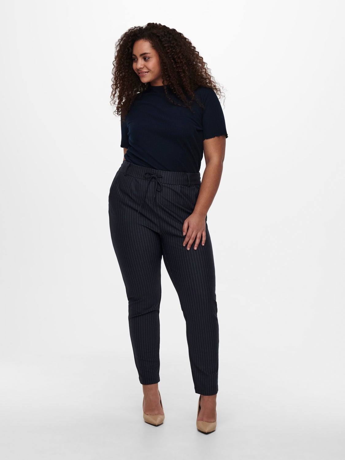 Curvy pinstriped Trousers
