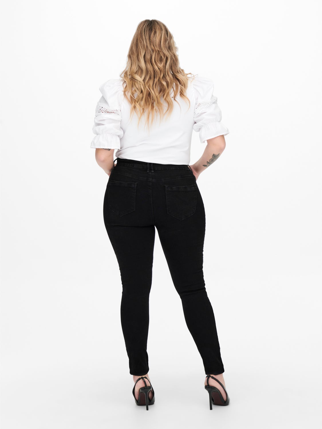 Curvy CARLaola Knee Cut high waisted skinny jeans