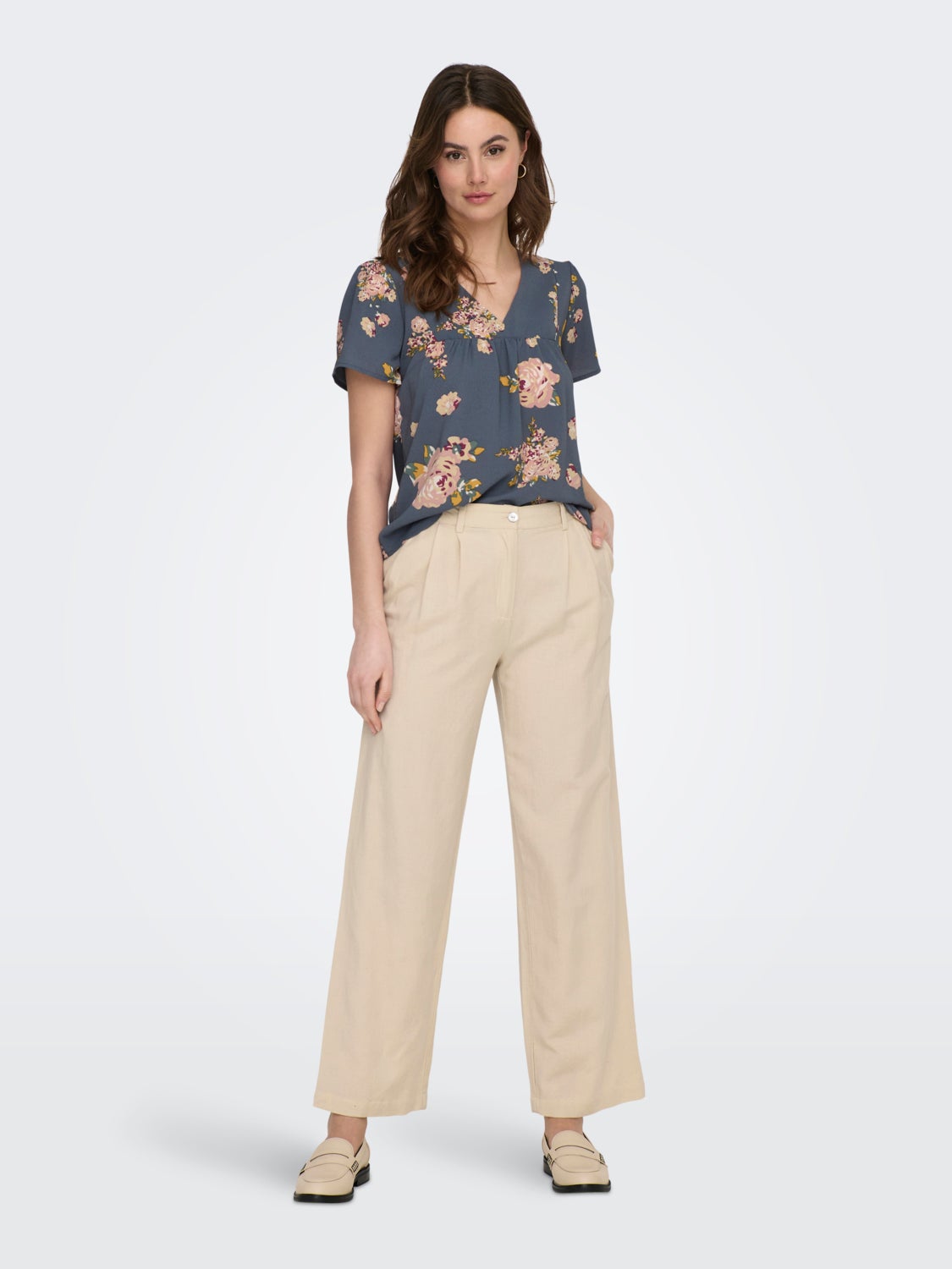 Regular Fit V-Neck Top