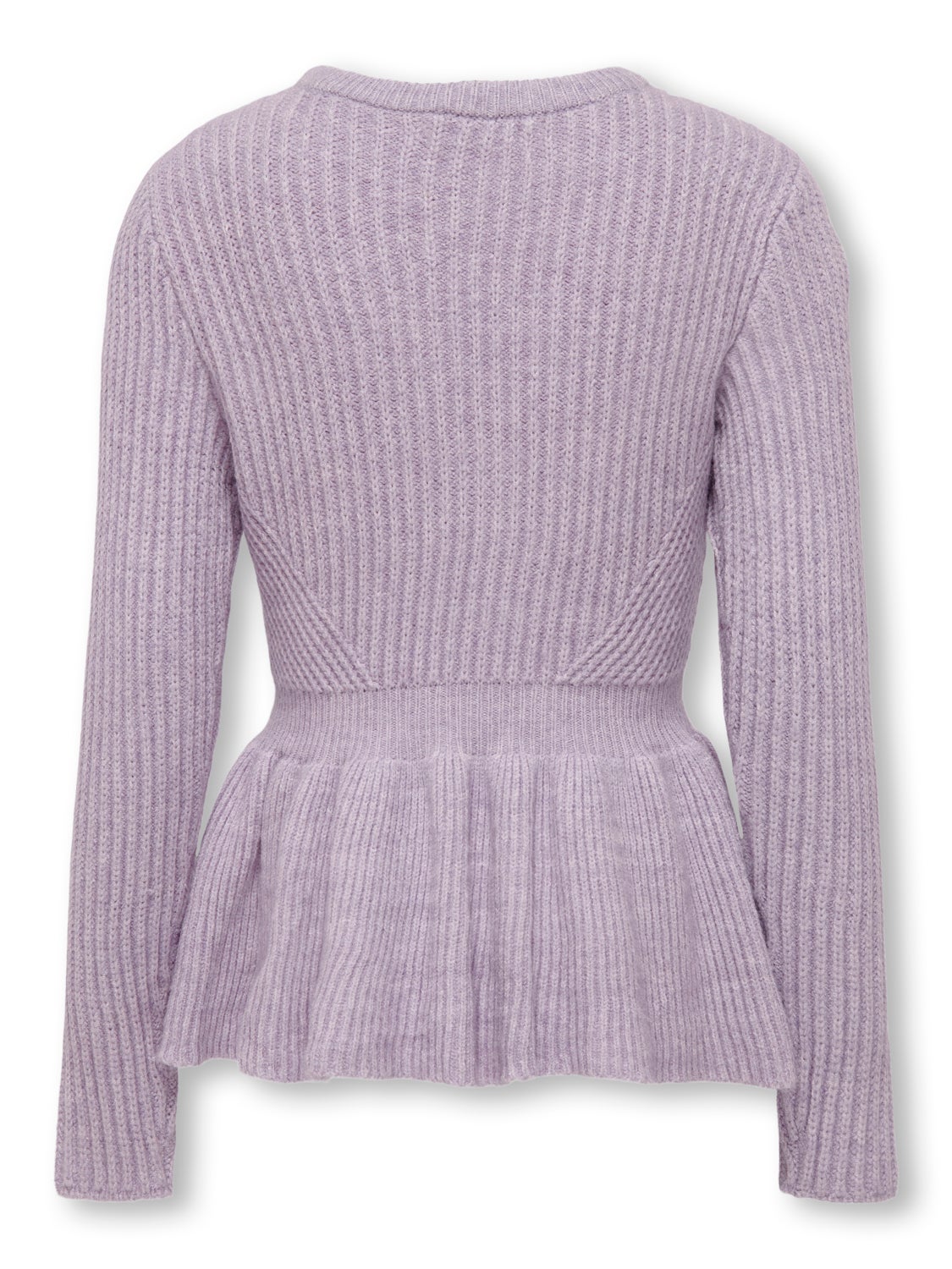 Knitted pullover with peplum detail