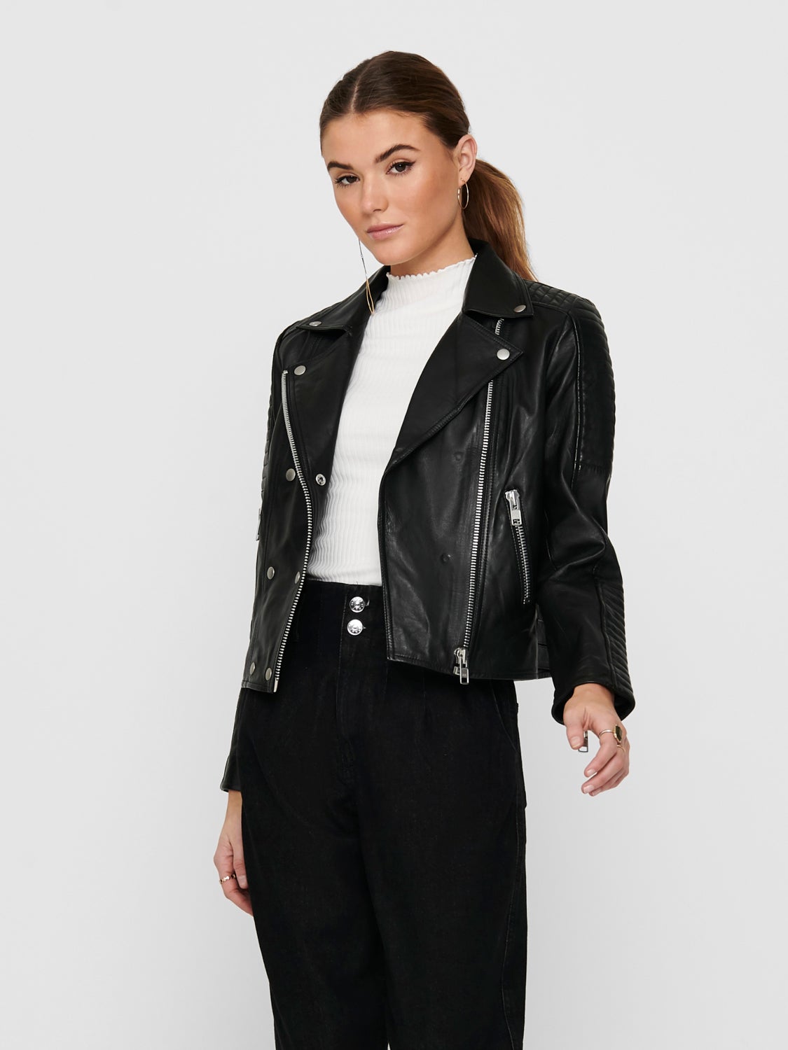 Leather biker Jacket