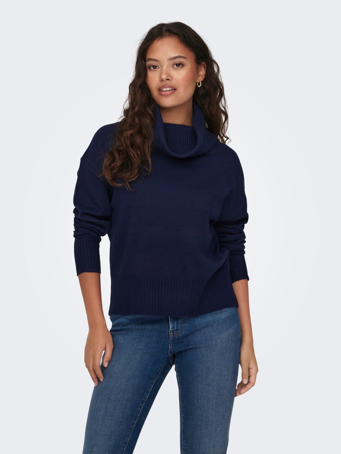 Knit top with cowl neck