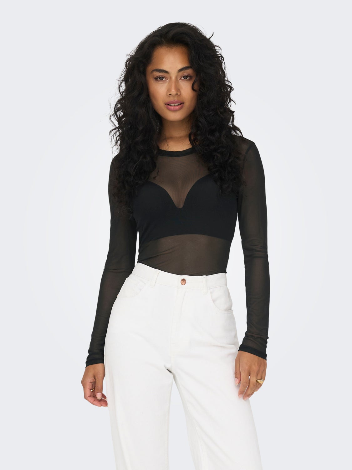 O-neck mesh top