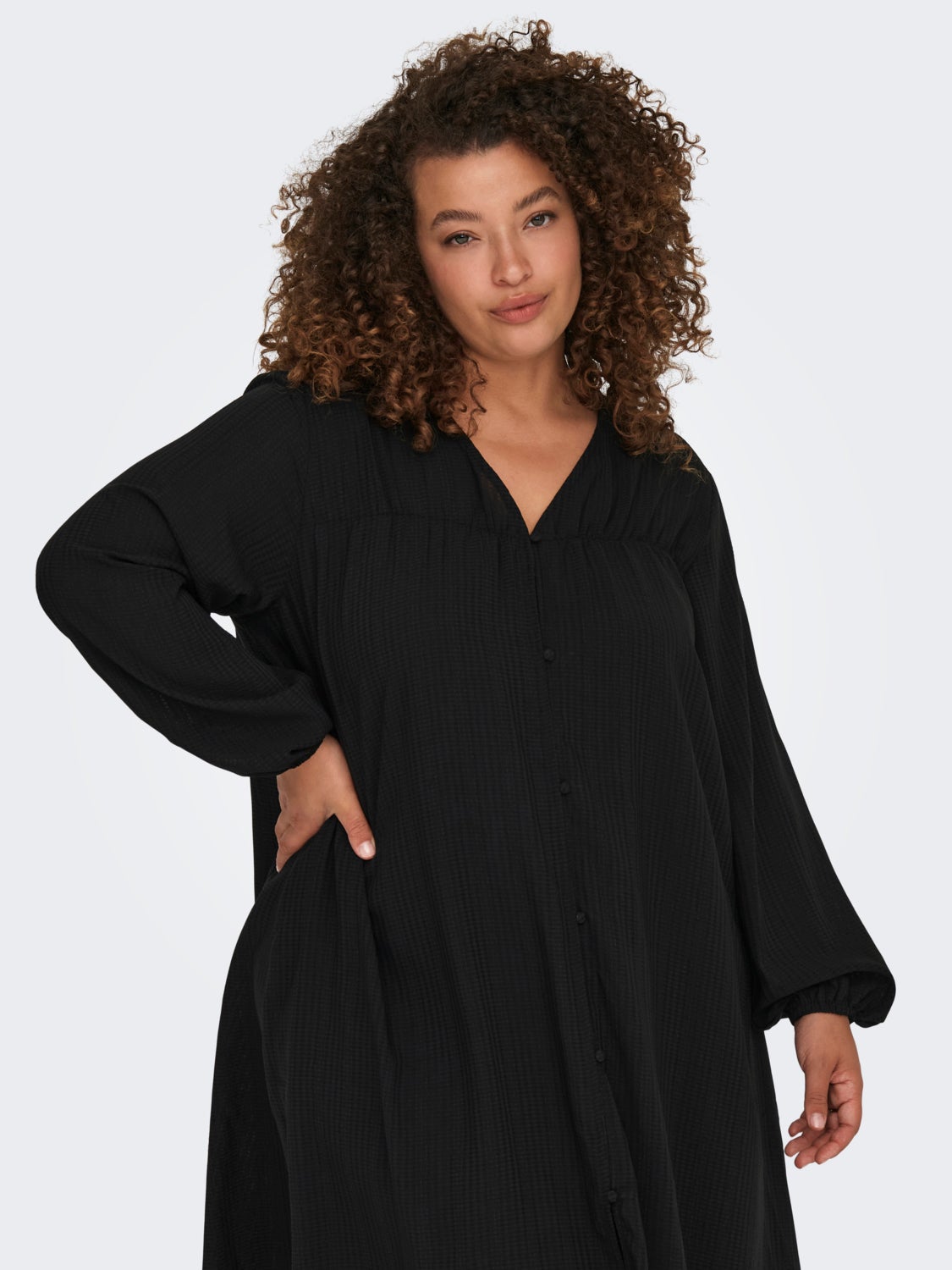 Curvy v-neck layered dress
