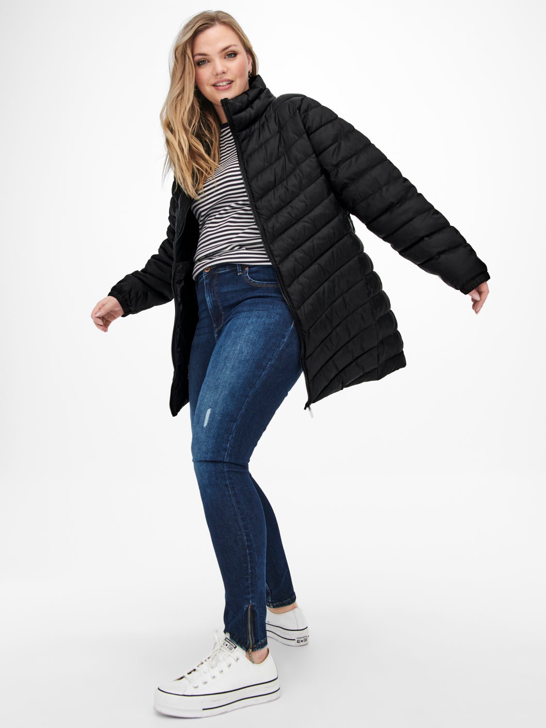 Curvy quilted coat