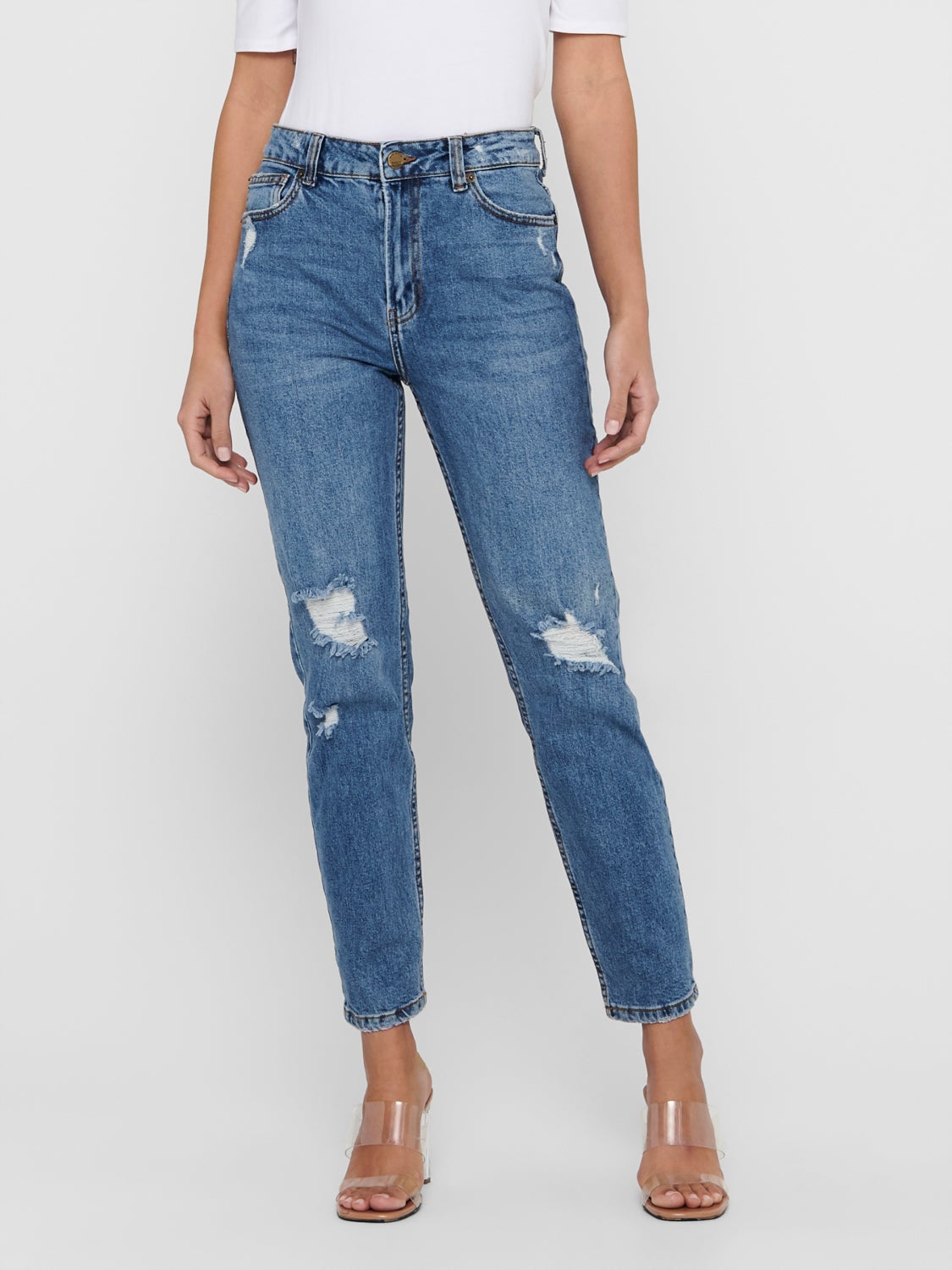ONLEmily life hw destroyed Straight fit jeans