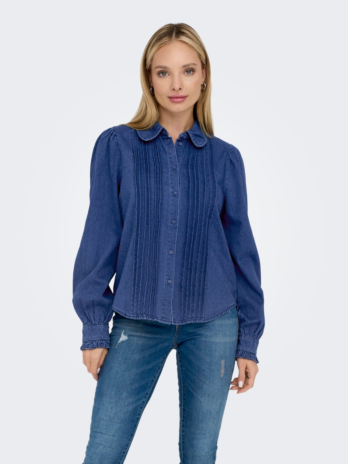 Denim shirt with collar