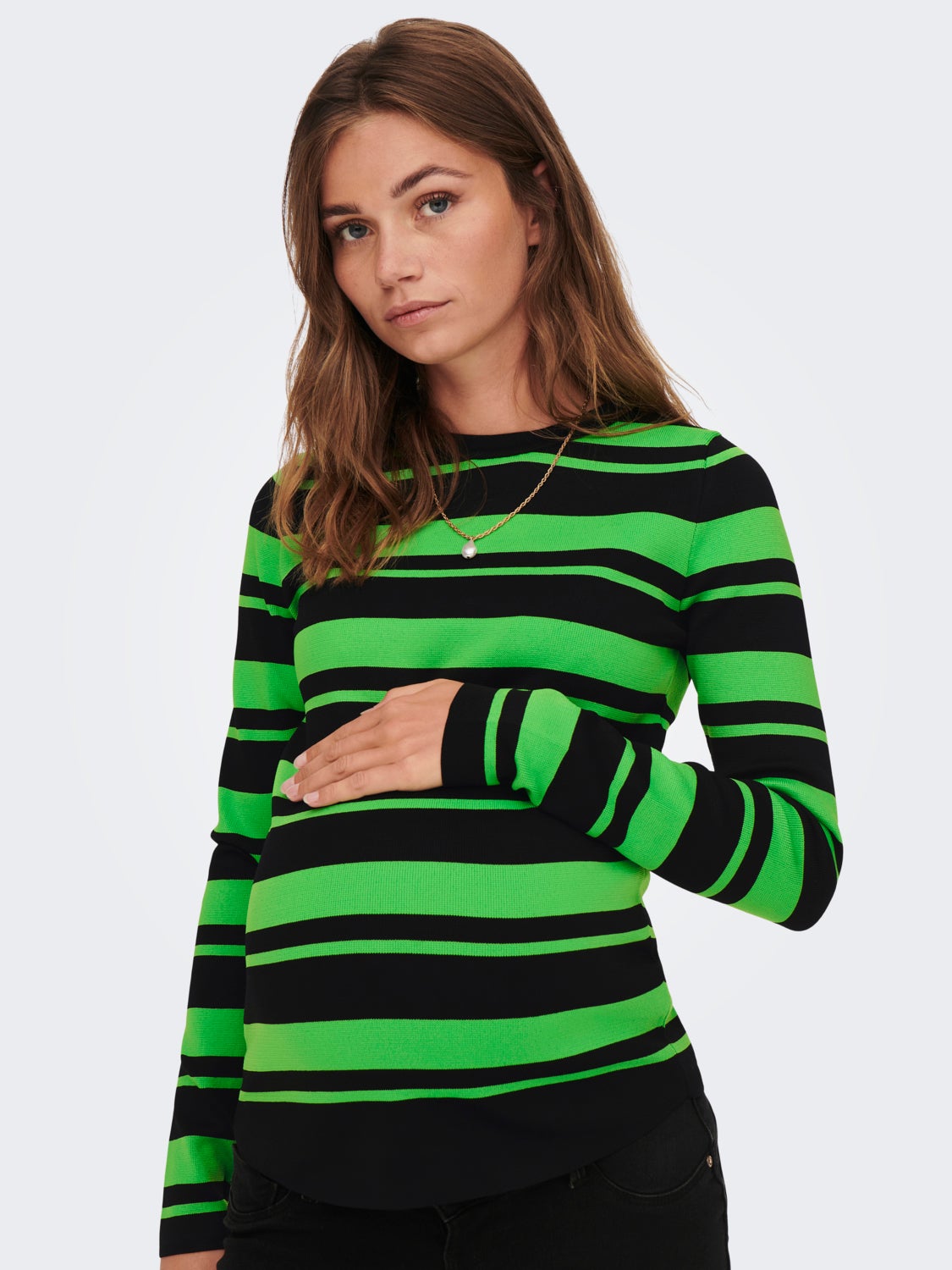 Mama Striped Knitted Pullover