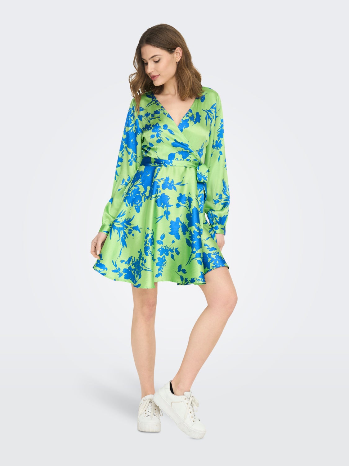 mini Long Sleeved Wrap Dress