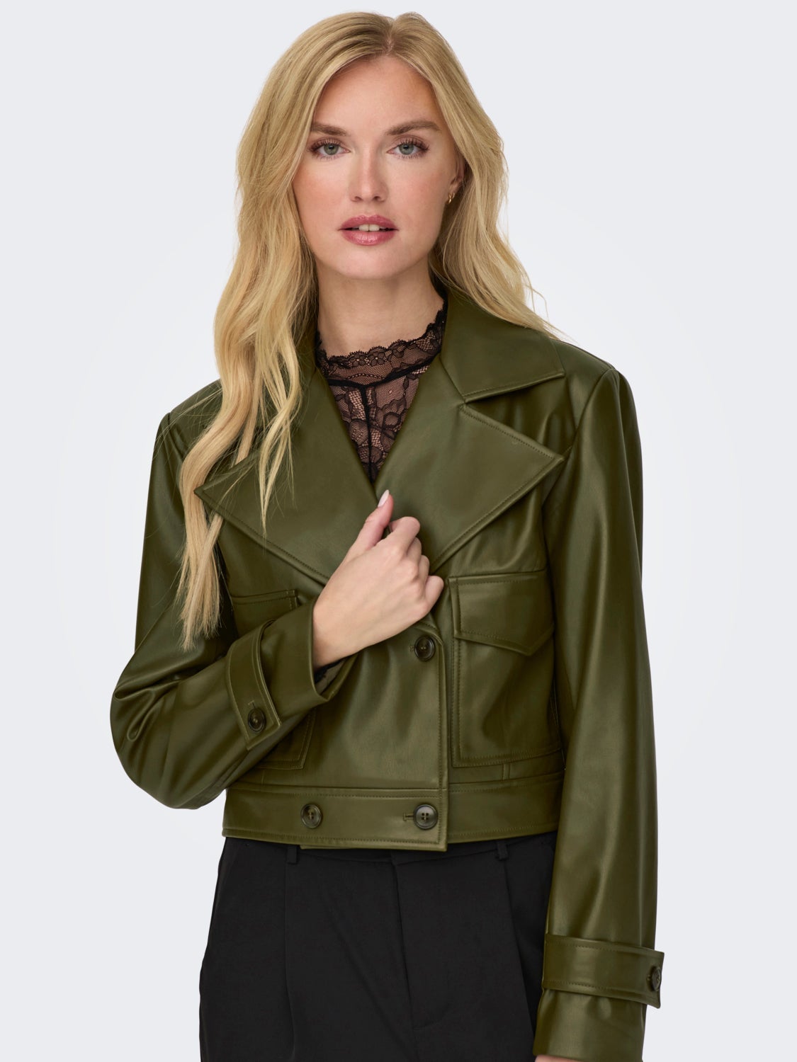 Jacket in leather look