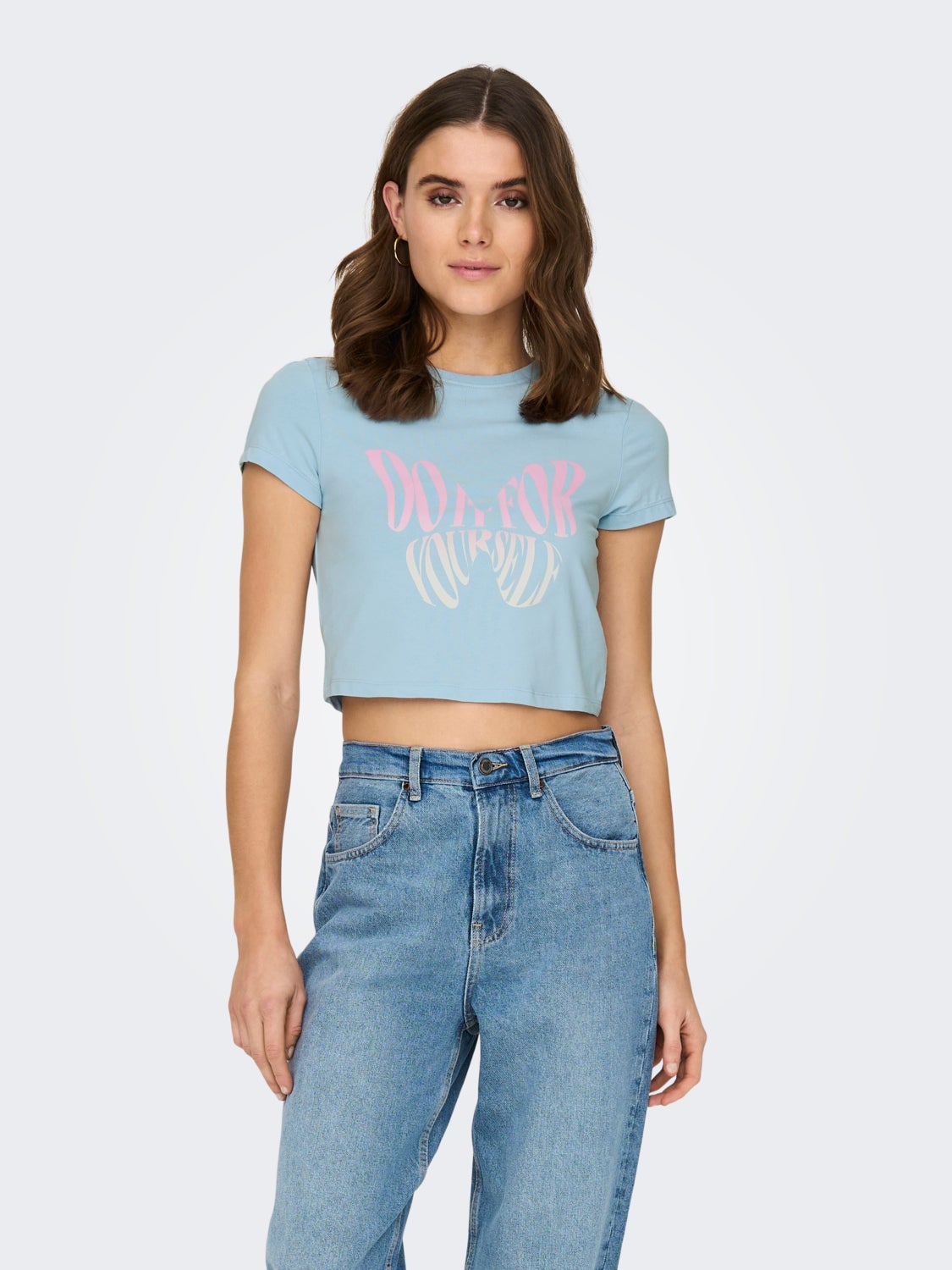 Cropped printed t-shirt
