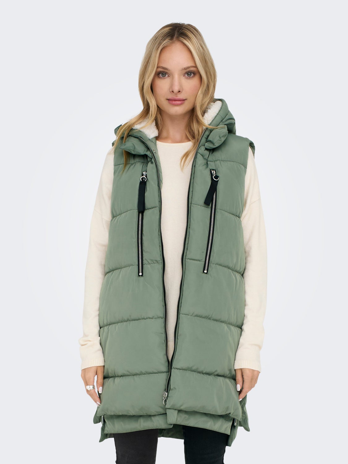 Hooded puffer vest