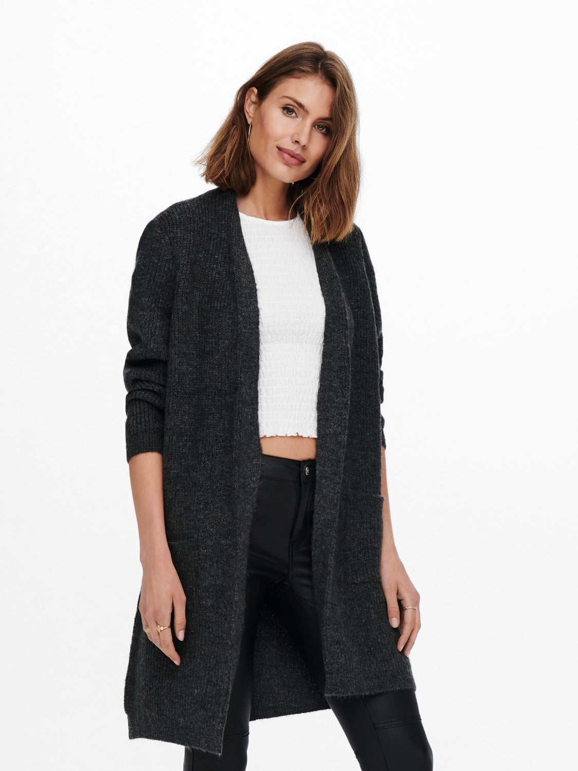 long knit cardigan with pockets