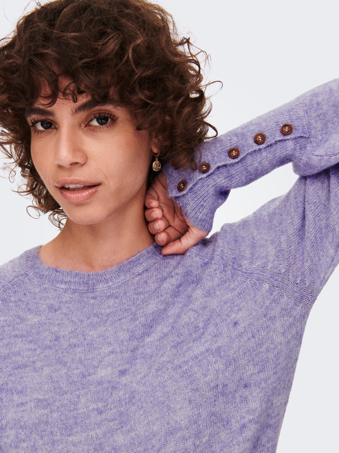 Button cuff Knitted Pullover