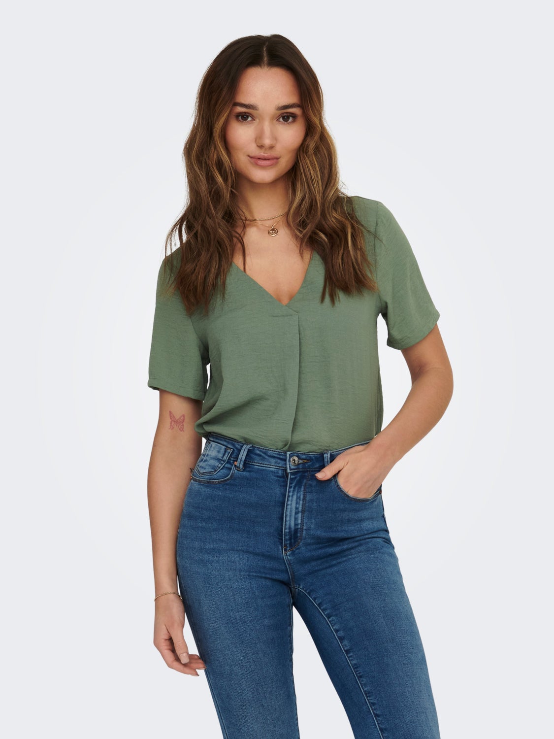 Loose Fit V-Neck Top