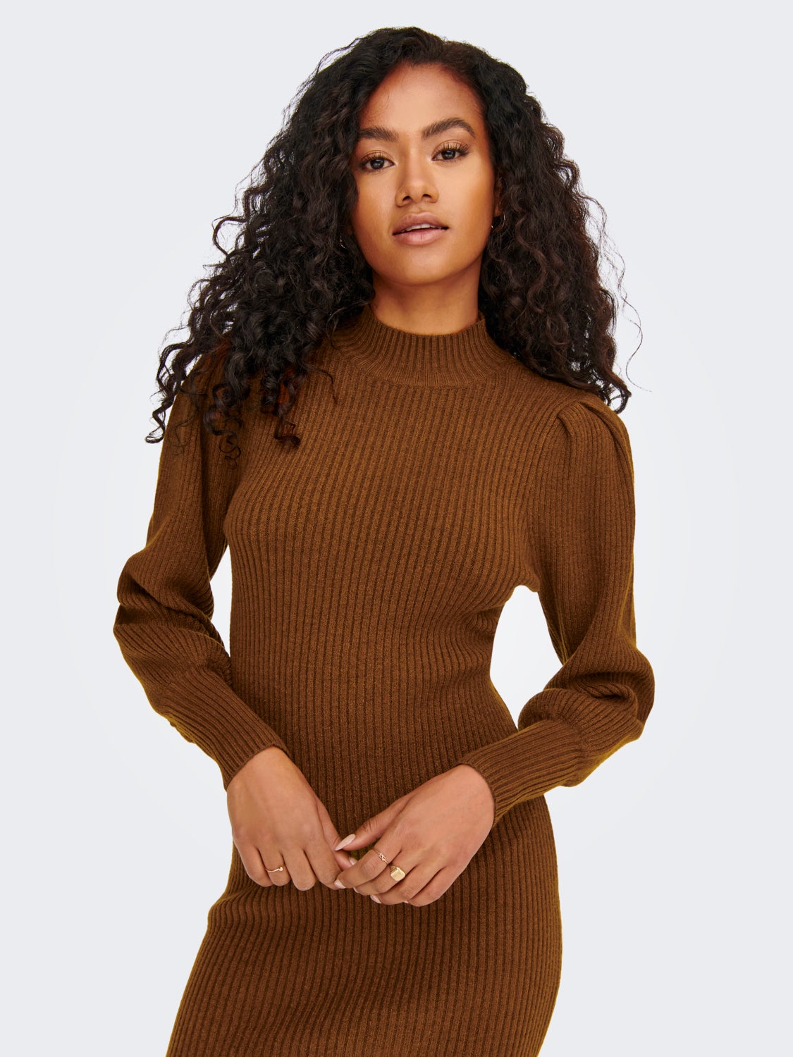 Mini knit dress with long sleeves