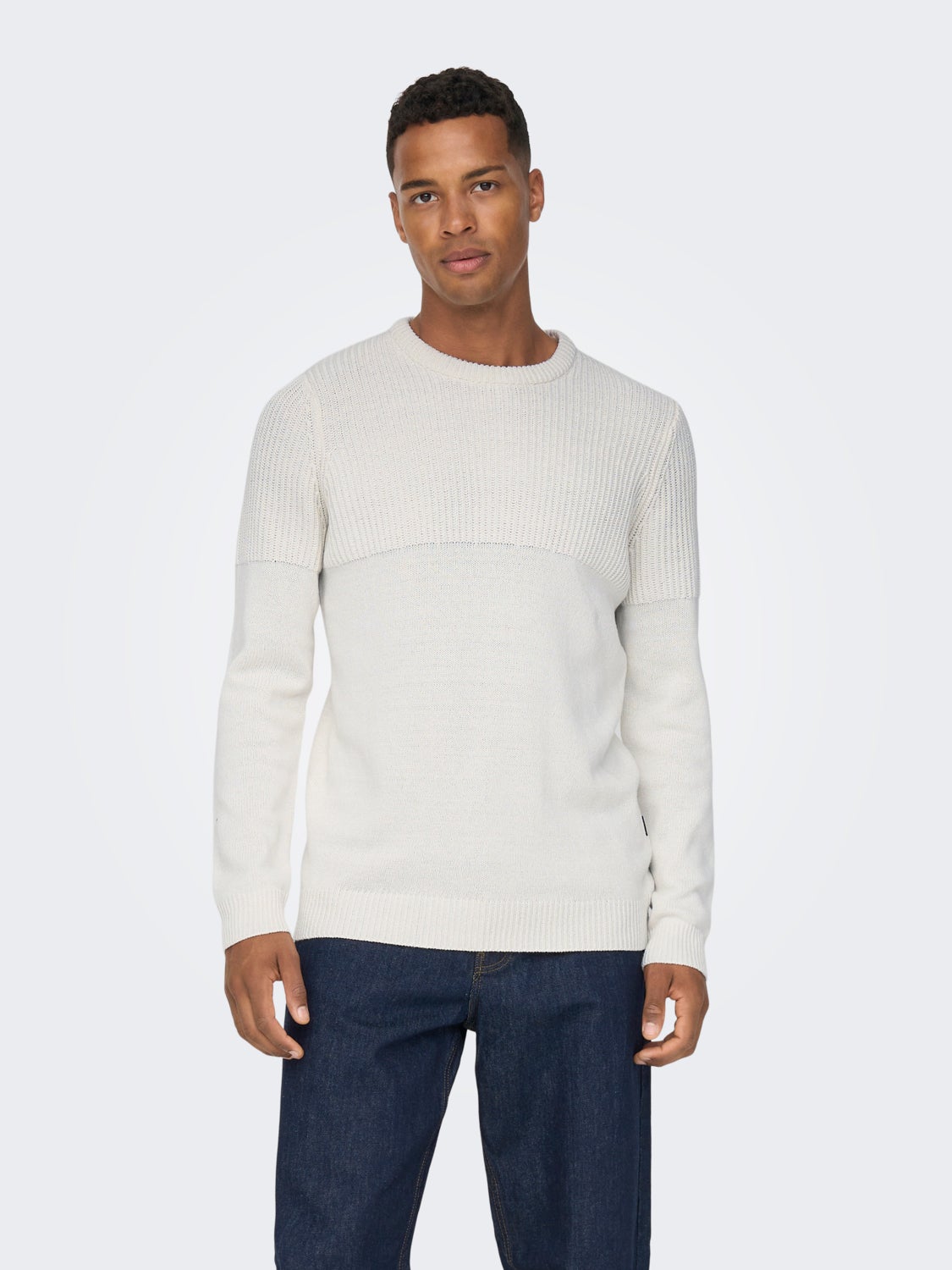 Rib detailed knitted pullover