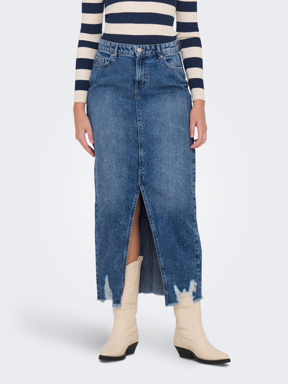 Midi denim skirt