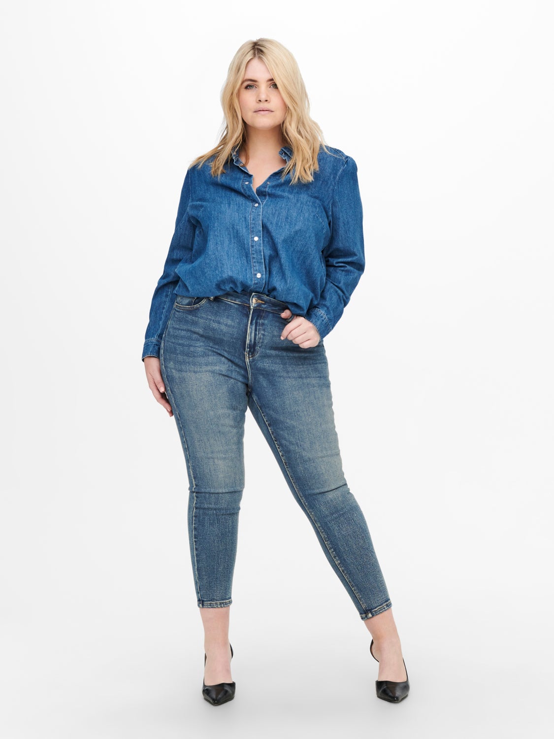 Curvy CARKila life hw ank Skinny fit jeans