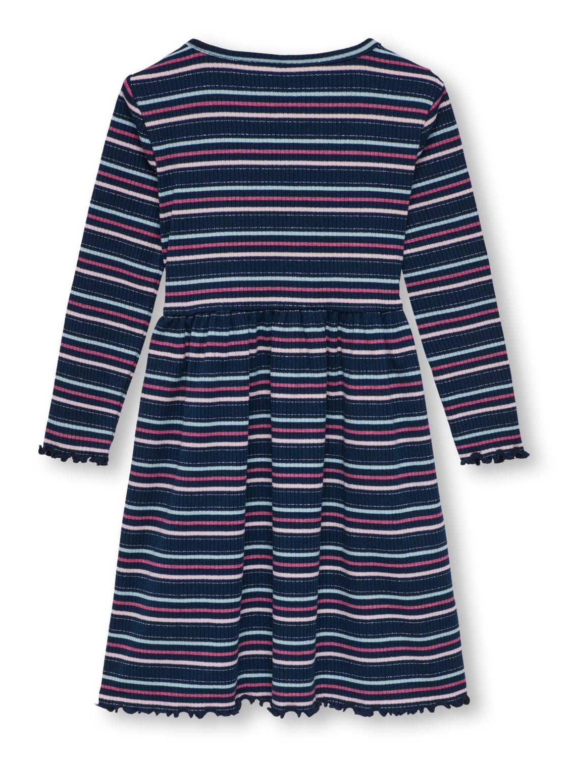 o-neck dress with stripes